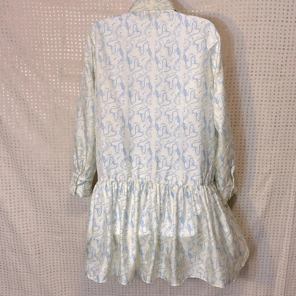 Sandro Rozie Silk Mini Shirt Dress with Long Sleeves and Collar - Picture 11 of 14